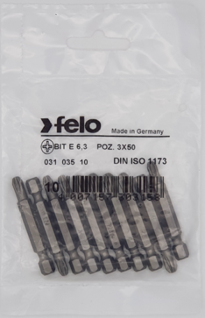 Felo Cross Bit series Industrial PZ 3X50, 10 pcs 03103510