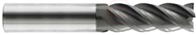 Monolithic carbide universal milling cutter of increased rigidity with a central cut, d-14 mm