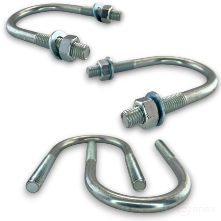 Керн Комплект хомут U образный гост 24137-80 м12х70 + 2 гайки + 2шайбы. Оцинкованный. 5 комплектов RKU00120702005