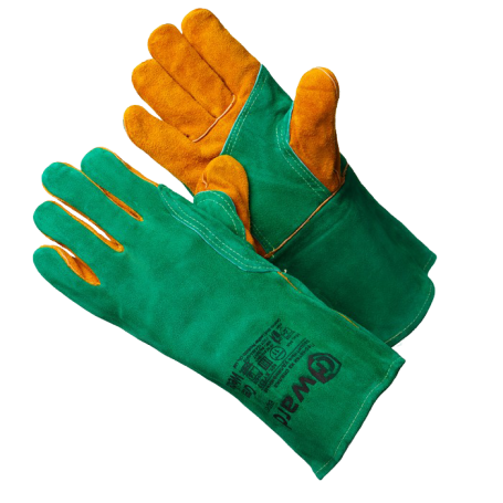 Solid-sawn welding gaiters with lining Gward Green Welder