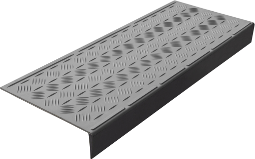 Anti-slip pad on the step medium lightweight angular (rubber tread) 750x305x71 mm, gray
