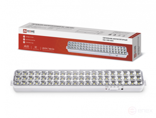 Светильник светодиодный аварийный СБА 1098-60DC 60 LED 2.0Ah lithium battery DC IN HOME