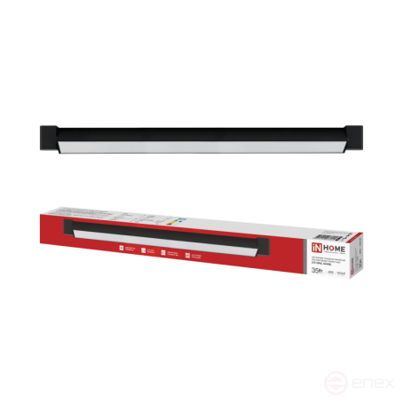 Светильник трековый линейный светодиодный поворотный LTP-OPAL 3540BL 35Вт 4000К 120гр 598мм черный IN HOME