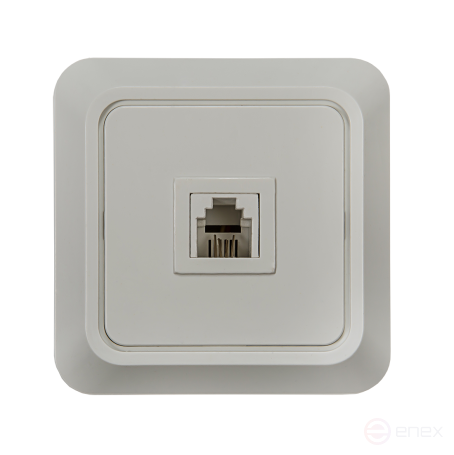 Розетка телефонная BOLLETO белая накладная 7034 IN HOME