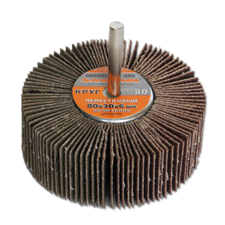 Circle "SANTOOL" petal 80x30x6 mm on metal for drill grit P80 (No.16)