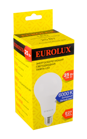 Лампа светодиодная Eurolux LL-E-A80-25W-230-6K-E27