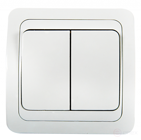 Выключатель двухклавишный CLASSICO белый 2023 IN HOME
