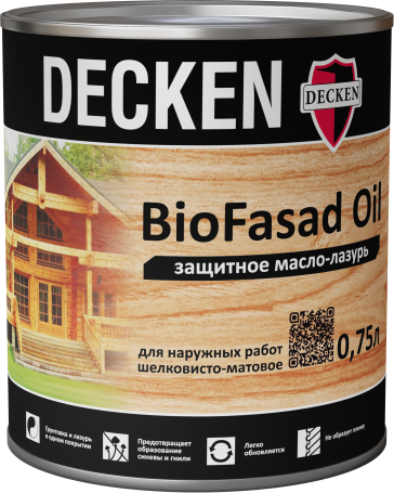 Защитное масло-лазурь DECKEN BioFasad Oil, 0,75 л