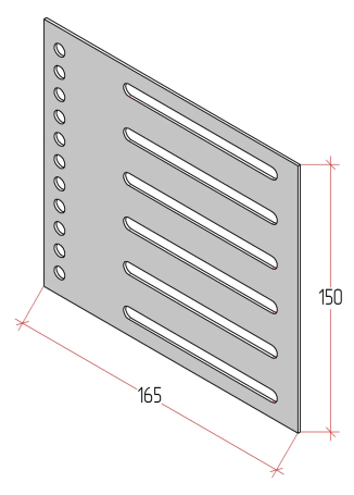 MULTICOLOR Mounting plate (WxDxH) Soc 1.5 mm