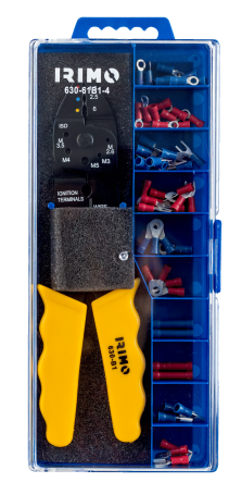 Pliers for stripping and crimping terminals with a set of terminals, 61 pcs.