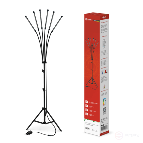 Светильник напольный на треноге светодиодный ТНО-Т2-ФИТО красно-синий 6Т60 60Вт 6 плафонов, пульт на шнуре IN HOME