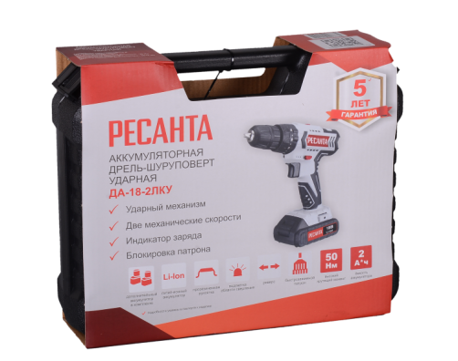 Cordless screwdriver drill DA-18-2LK-U Resanta