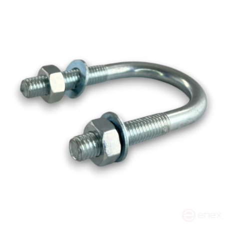 Керн Комплект хомут U образный гост 24137-80 м8х32 + 2 гайки + 2шайбы. Оцинкованный. 10 комплектов RKU00080322010