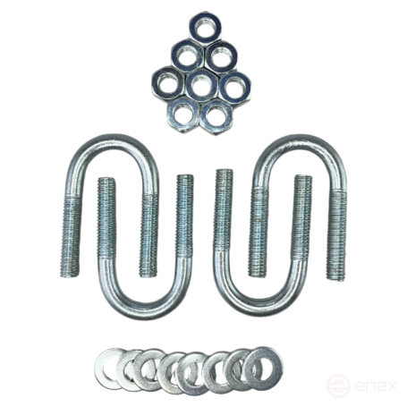 Керн Комплект хомут U образный гост 24137-80 м8х22 + 2 гайки + 2шайбы. Оцинкованный. 10 комплектов RKU00080222010