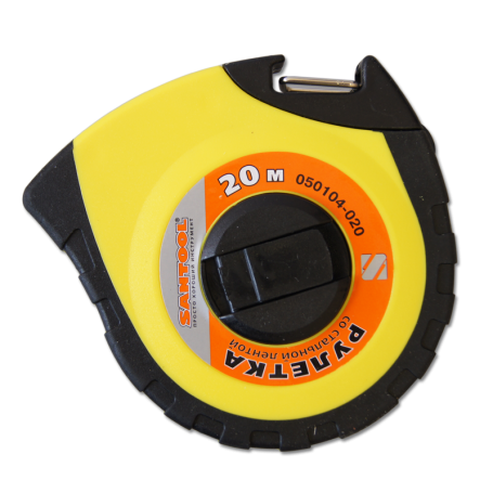 Tape measure "SANTOOL" 20m x 10 mm with steel tape in a rubberized closed case