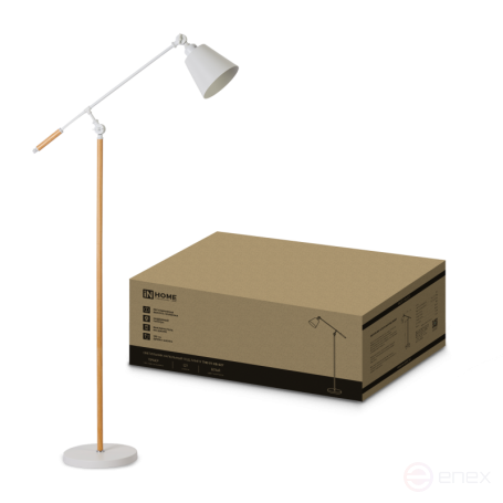 Светильник напольный под лампу ТНО 01К-Е27Б 230В белый плафон, белый корпус IN HOME