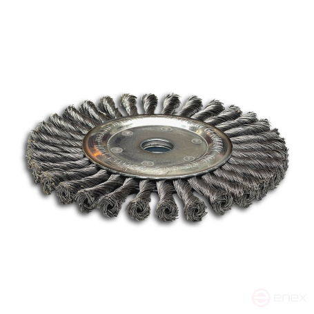 Disc brush harness, D178 mm, width 14 mm, 32 bundles, straight steel wire STH 0.50 mm, fit M14