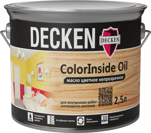 Color opaque oil DECKEN ColorInside Oil, 2.5 l