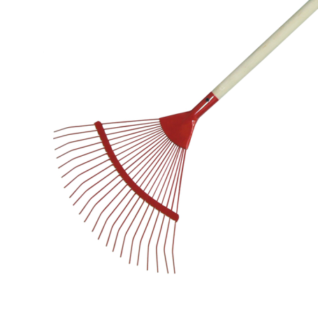 Wire fan rake with a handle