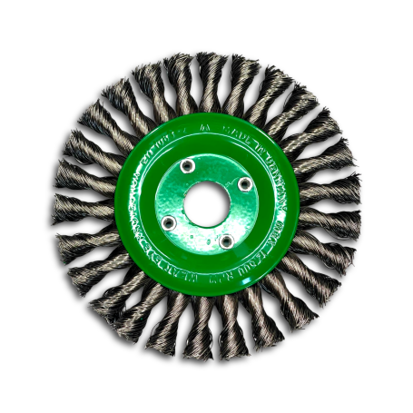 Щетка дисковая жгутовая, Д150 мм, ширина 14 мм, 26 жгутов, нержавеющая прямая проволока ROH 0,50 мм, посадка М14