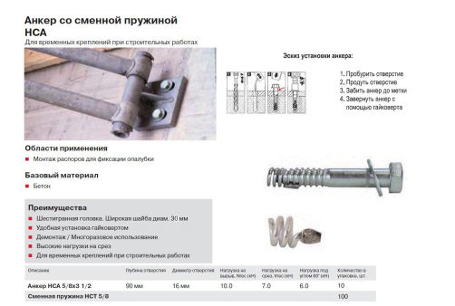 Спиральная пружина HCT 16, 5/8", уп/100шт