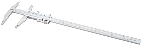 Vernier caliper with a solid frame, rounded, standard jaws and micro-feed 0-300 mm/0-12"; 0.02 mm/0.001"; sponge length 60 mm