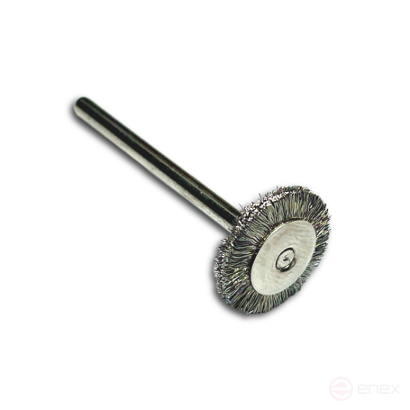 Cylindrical corrugated brush, D16 mm, shank 3 mm, nylon abrasive SIC K 500/0.46 mm