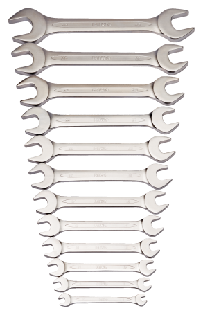 Набор двусторонних рожковых ключей, 12 шт. (6 - 32 мм), пластиковый держатель