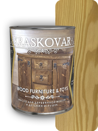 Масло Kraskovar Wood Furniture & Toys для мебели и детских игрушек Бесцветный