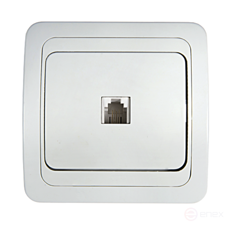 Розетка телефонная CLASSICO белая 2034 IN HOME