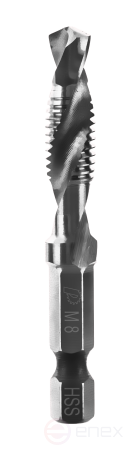 Сверло-метчик ПРАКТИКА М8 шаг 1,25, длина 64 мм, хвостовик HEX 1/4