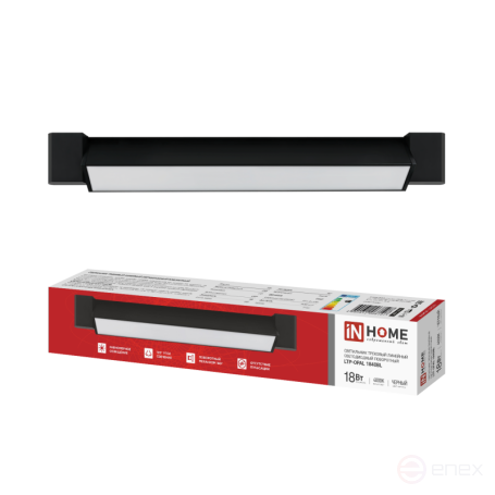 Светильник трековый линейный светодиодный поворотный LTP-OPAL 1840BL 18Вт 4000К 120гр 333мм черный IN HOME