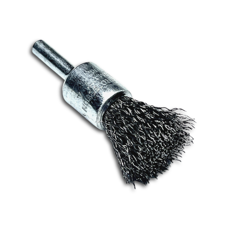 Brush, corrugated brush, D17 mm, shank 6 mm, length 65 mm, steel corrugated wire STA 0.50 mm, length of the working part 22 mm