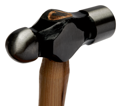 Hammer with round striker and handle made of American hazel, 440 g