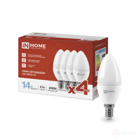LED CANDLE Lamp-VC 4PACK 14W 230V E14 6500K 1330Lm (4pcs/pack) IN HOME