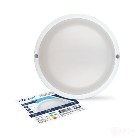 LED sealed lamp SPP OAD-2565-KRUG 25W 6500K 2250Lm with optical-acoustic sensor IP65 175mm NEOX