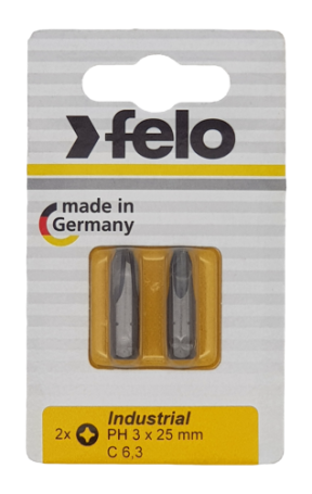 Felo cross bit PH 3X25, Industrial series, 2 pcs in a blister 02203036