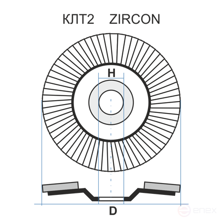 Круг лепестковый торцевой КЛТ 2 125 22.23 Ткань ZK 60 80