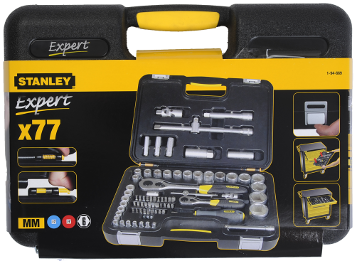 Set of bits and end heads professional Expert STANLEY 1-94-669, 1/4"+1/2" (77 items)