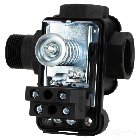 XPD-2-3W, Реле давление в едином пластиковым корпусе с трехвыводным переходником и манометром.