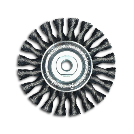 Disc brush harness, D125 mm, width 14 mm, 20 bundles, steel wire STH 0.35 mm, landing hole 22.2 mm