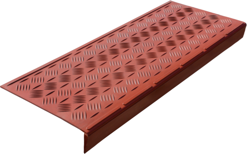 Anti-slip pad on the step medium lightweight angular (rubber tread) 750x305x71 mm, ochre