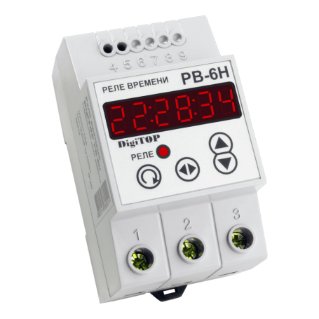 Time relay RV-6h on DIN rail