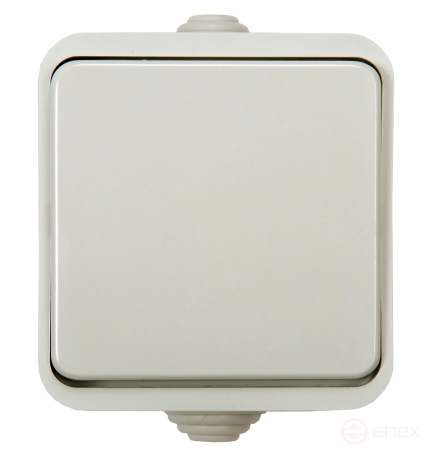 Выключатель одноклавишный AQUA белый полугерметичный 3100 IN HOME
