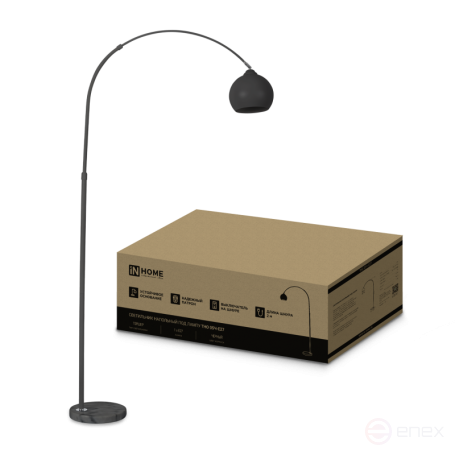 Светильник напольный под лампу ТНО 05-Е27Ч 230В черный плафон, черный корпус IN HOME