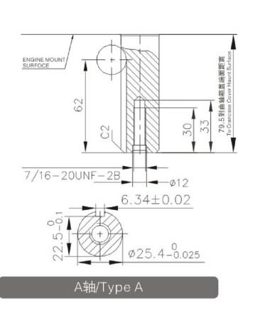 Loncin LC1P90F-1 (A type) D25.4 12A engine