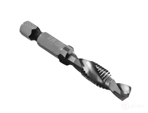 Сверло-метчик ПРАКТИКА М8 шаг 1,25, длина 64 мм, хвостовик HEX 1/4