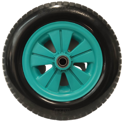 RV PLAST polyurethane foam wheel for two-wheeled construction wheelbarrow with 110L and 120L body (3.25/3.00-8 ,hub 20mm)