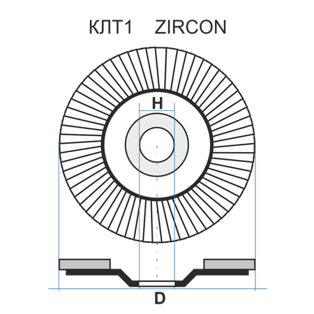 Petal end circle KLT 1 115 22.23 Fabric ZK 80 80
