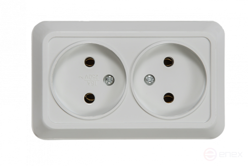 Розетка двойная BOLLETO белая накладная 7102 IN HOME